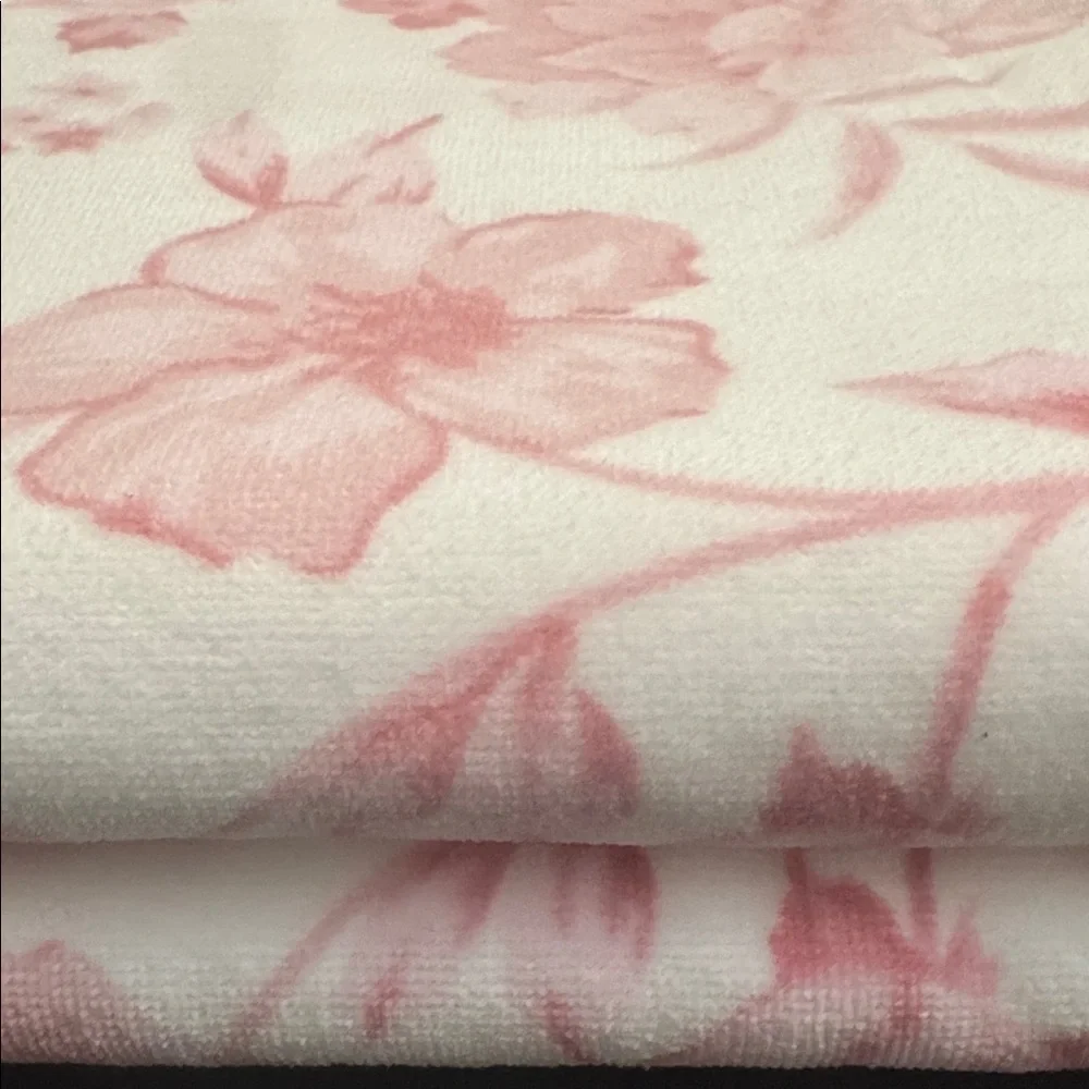 6pc CARO HOME 100% Cotton Pink Floral Bath Towel Set - Pink/White